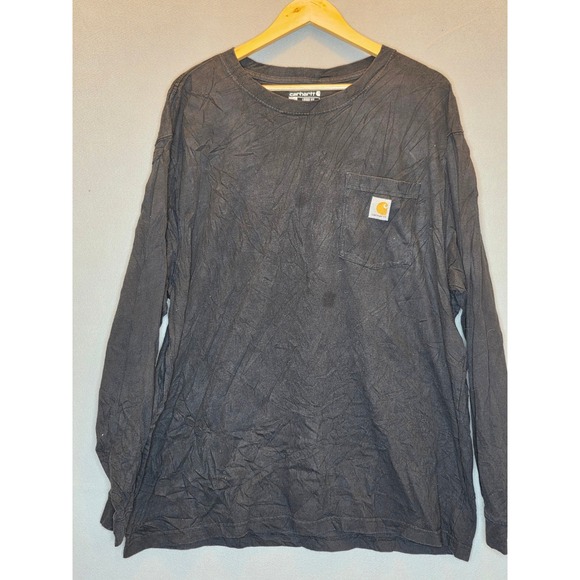 Carhartt Other - Carhartt Mens Loose Fit Long Sleeve Pocket T-Shirt Black XL K126 BLK Distressed
